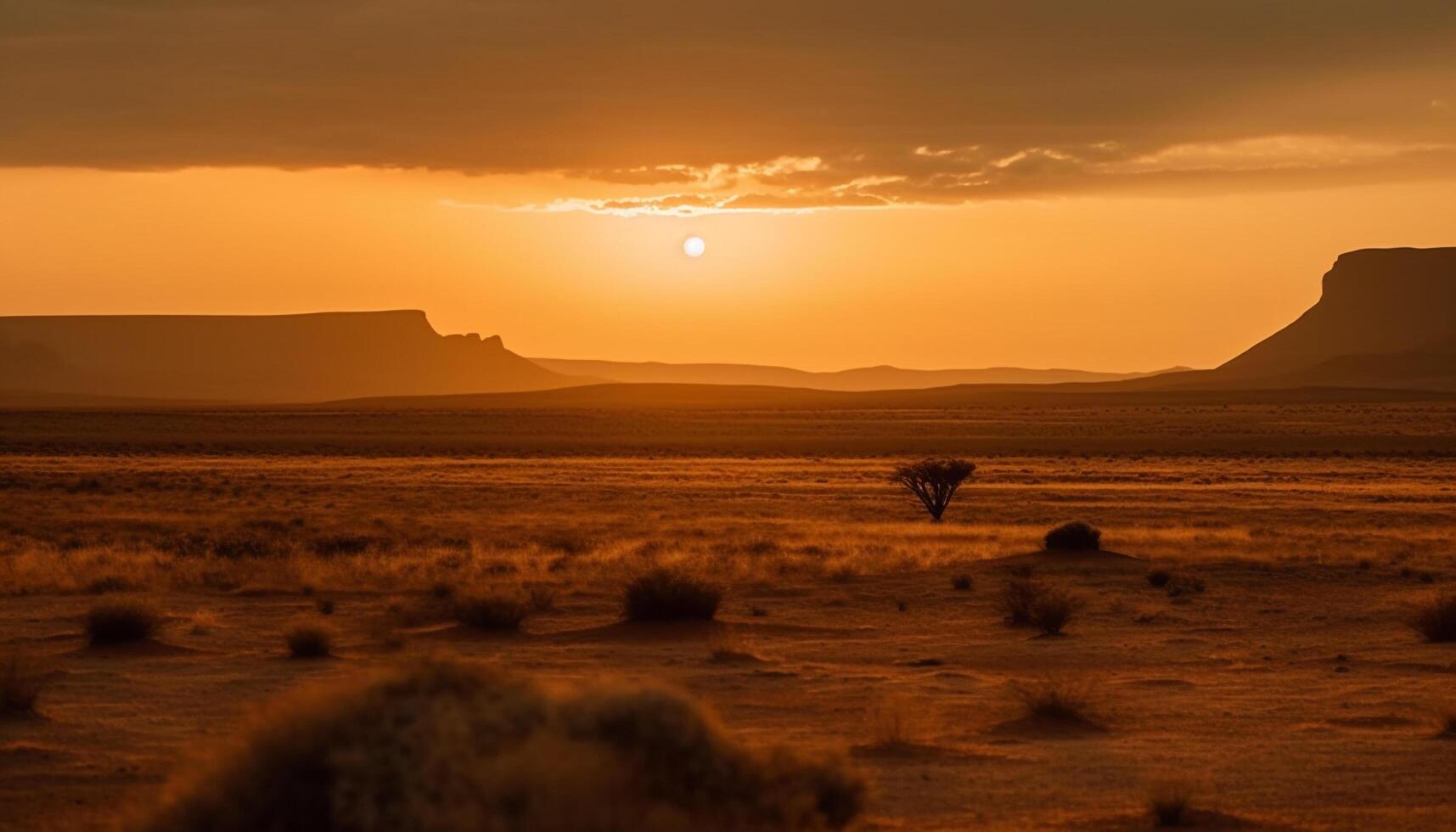 majestueus zandsteen kliffen silhouet beroemd monument vallei Bij zonsondergang gegenereerd door ai foto