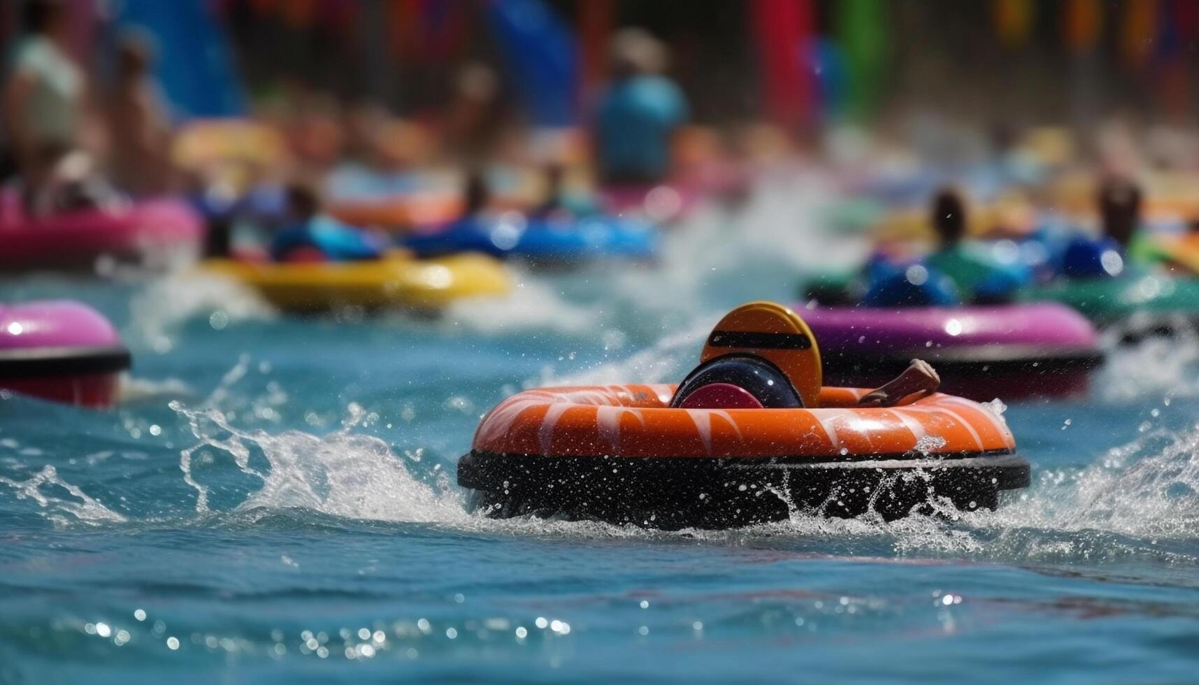 kinderjaren vreugde glijden Aan opblaasbaar water buis gegenereerd door ai foto