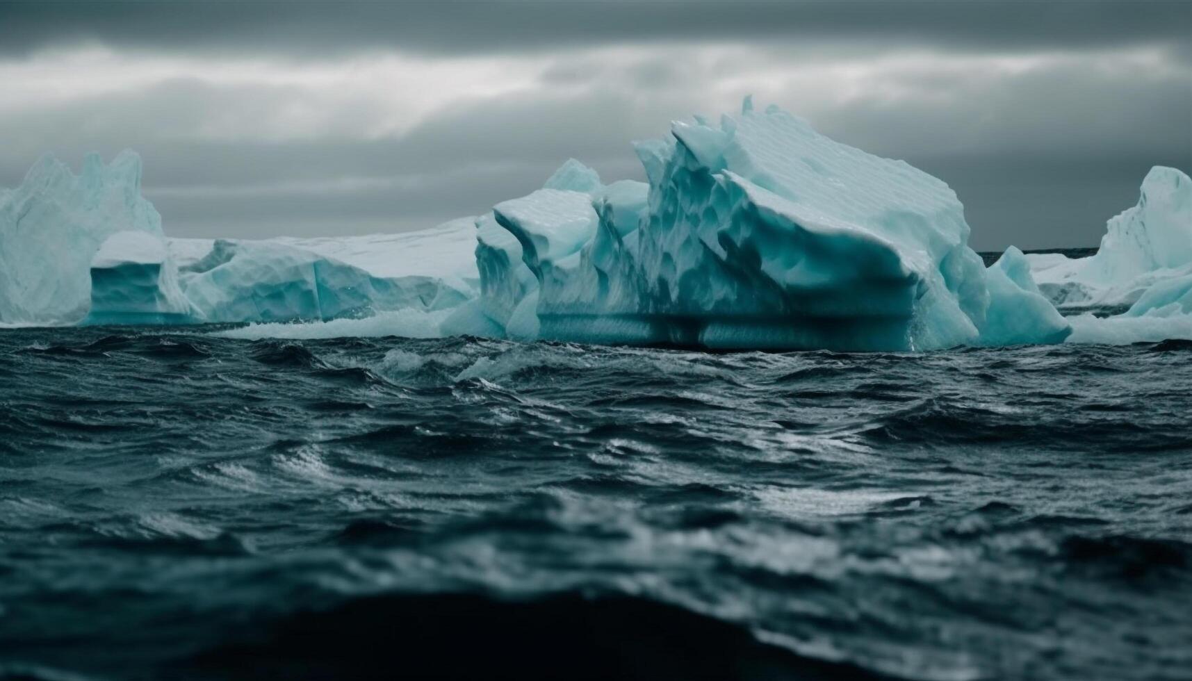 majestueus berg bereik, rustig tafereel, turkoois water gegenereerd door ai foto