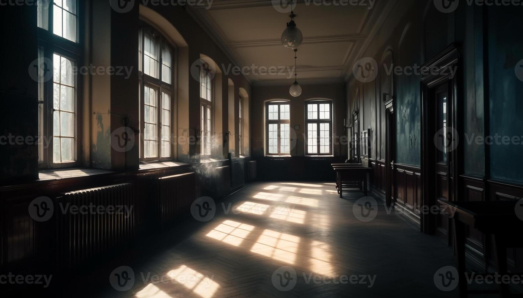 modern elegantie voldoet aan oud fashioned charme in verlaten zolder appartement gegenereerd door ai foto