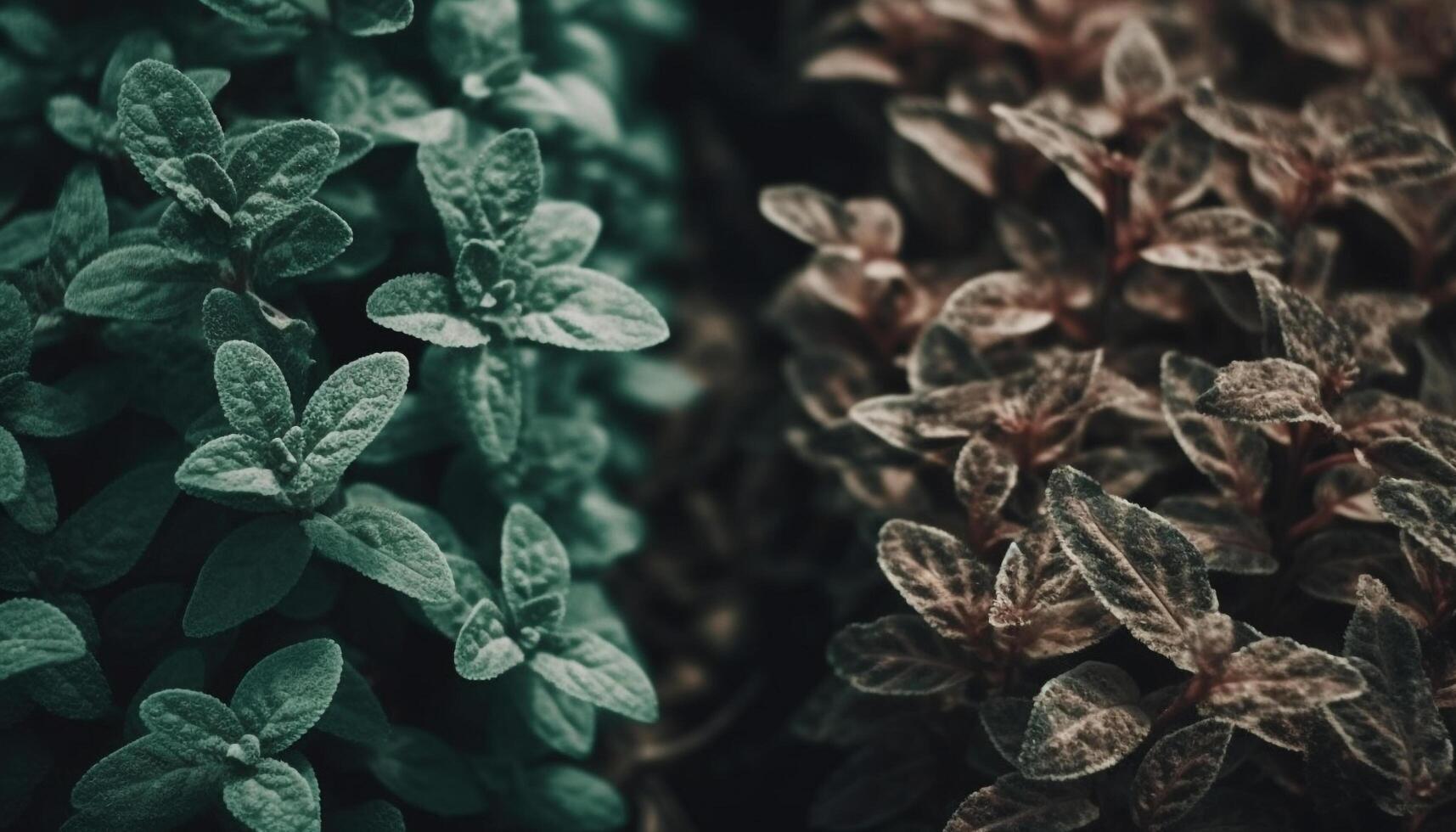 vers groen bladeren van een plant, macro schoonheid in natuur gegenereerd door ai foto