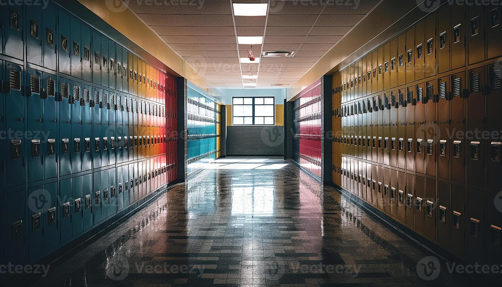 modern architectuur in een rij, leeg Sportschool met blauw reflectie gegenereerd door ai foto