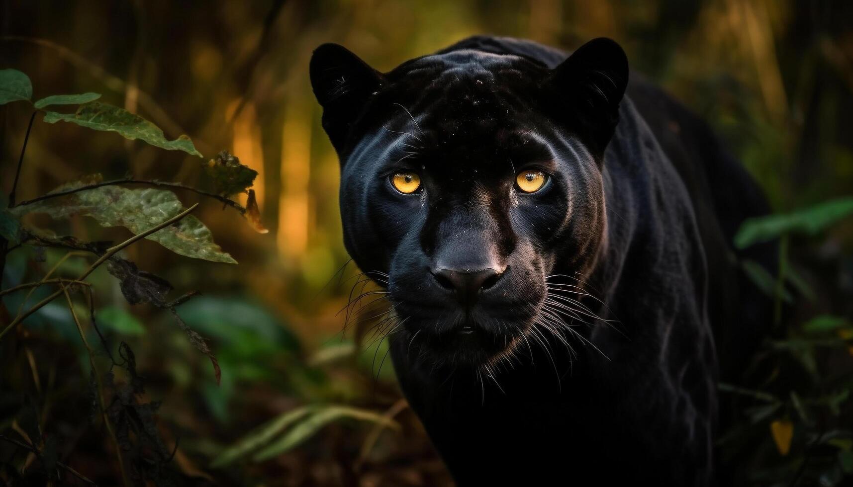 majestueus groot katten staren, schoonheid in natuur ongedomesticeerd dieren gegenereerd door ai foto