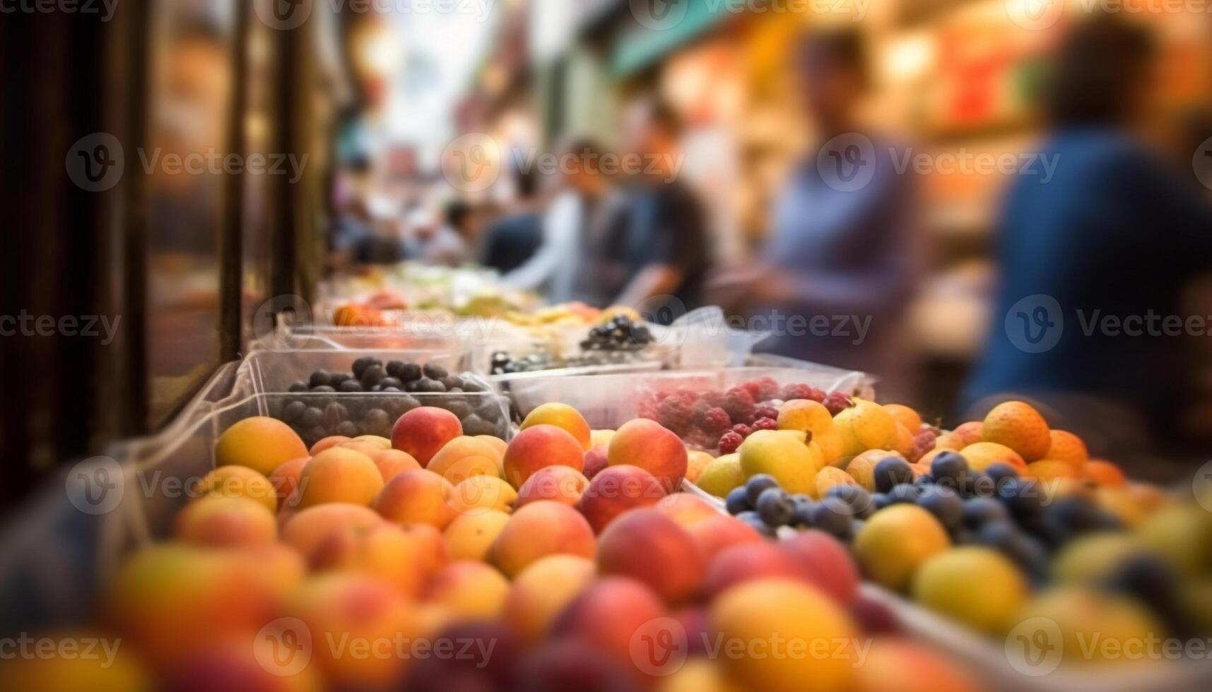 vers fruit en groenten voor gezond aan het eten Bij de supermarkt gegenereerd door ai foto