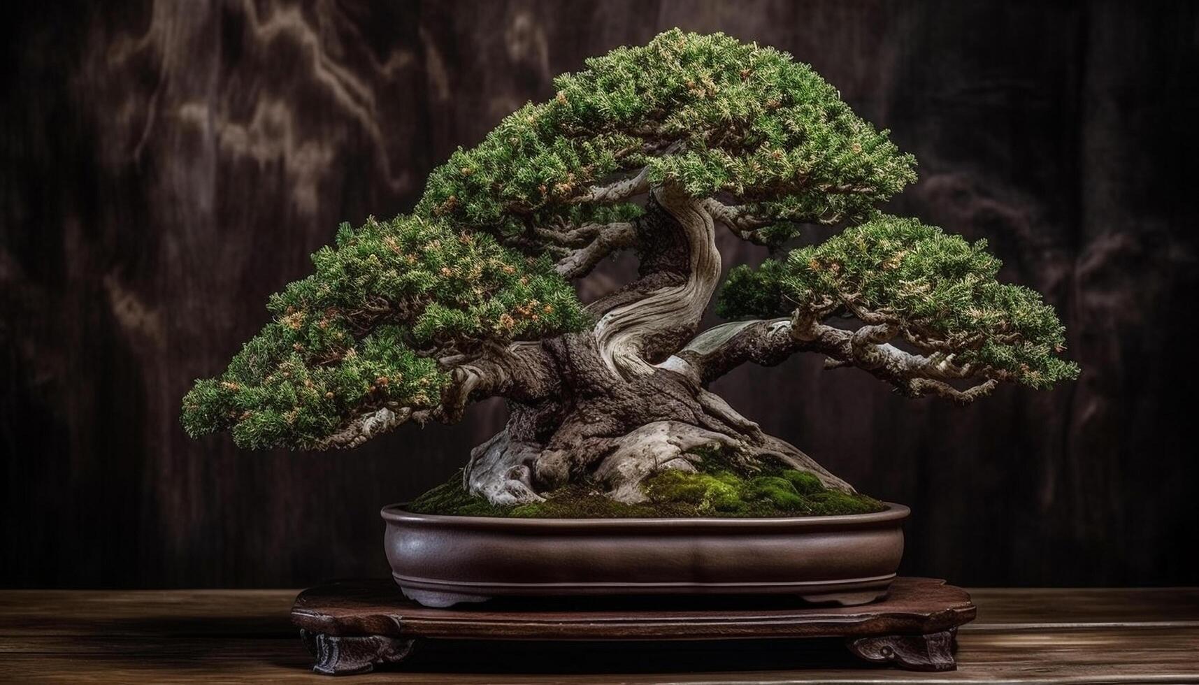 Japans pottenbakkerij verzameling siert oud kamerplant met overladen bloem vaas gegenereerd door ai foto