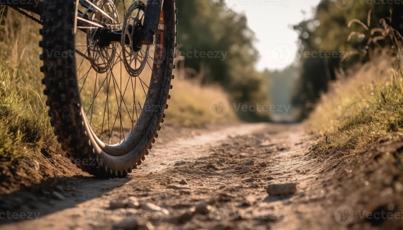 berg fietsen door extreem terrein, een weekend avontuur voor atleten gegenereerd door ai foto