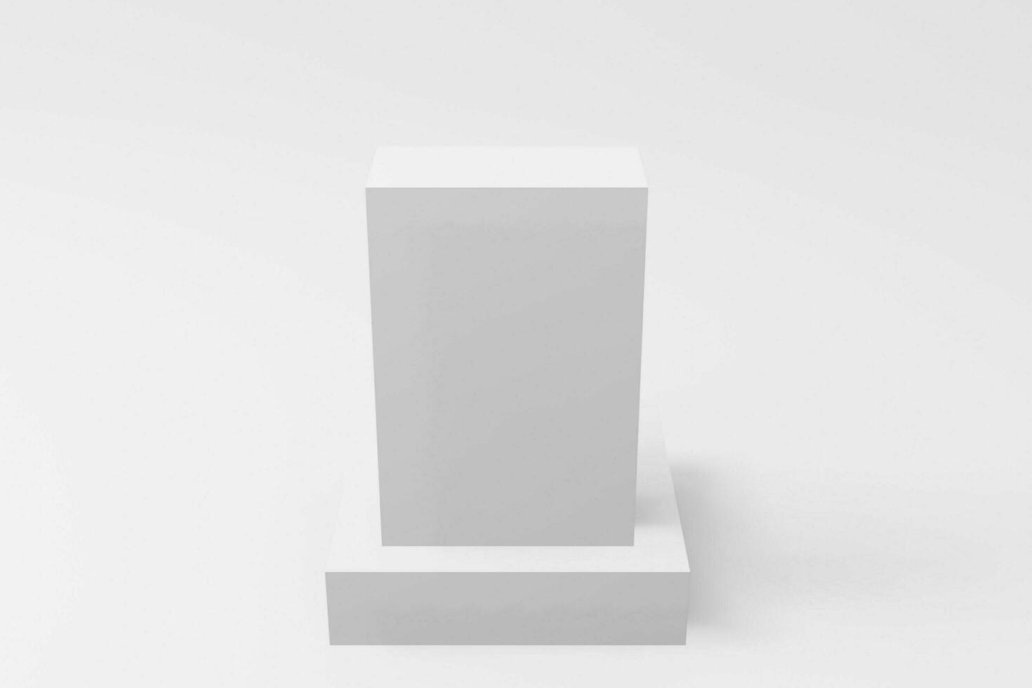 blanco doos voor verpakking, rechthoek doos model, siroop doos model, software doos model, verpakking doos mockup ontwerp. 3d renderen foto