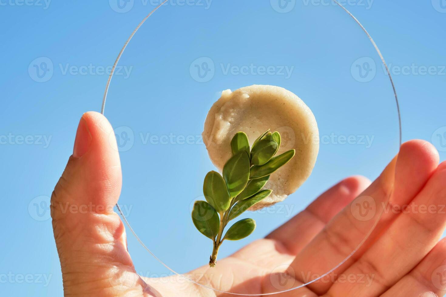 swatch van een exfoliëren Pel in hand. foto