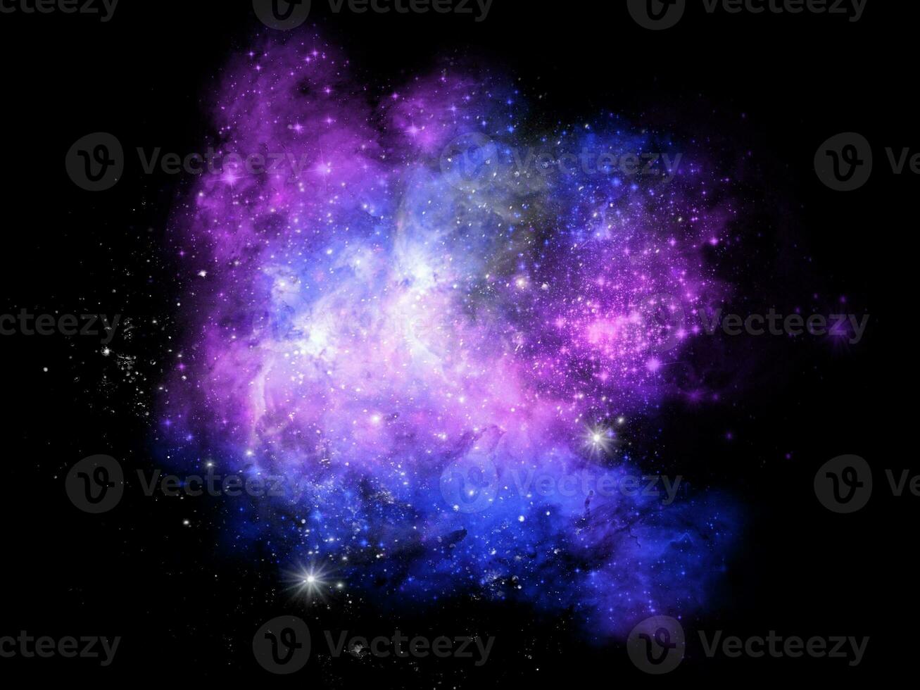 blauw nevel heelal sterren buitenste lucht achtergrond foto