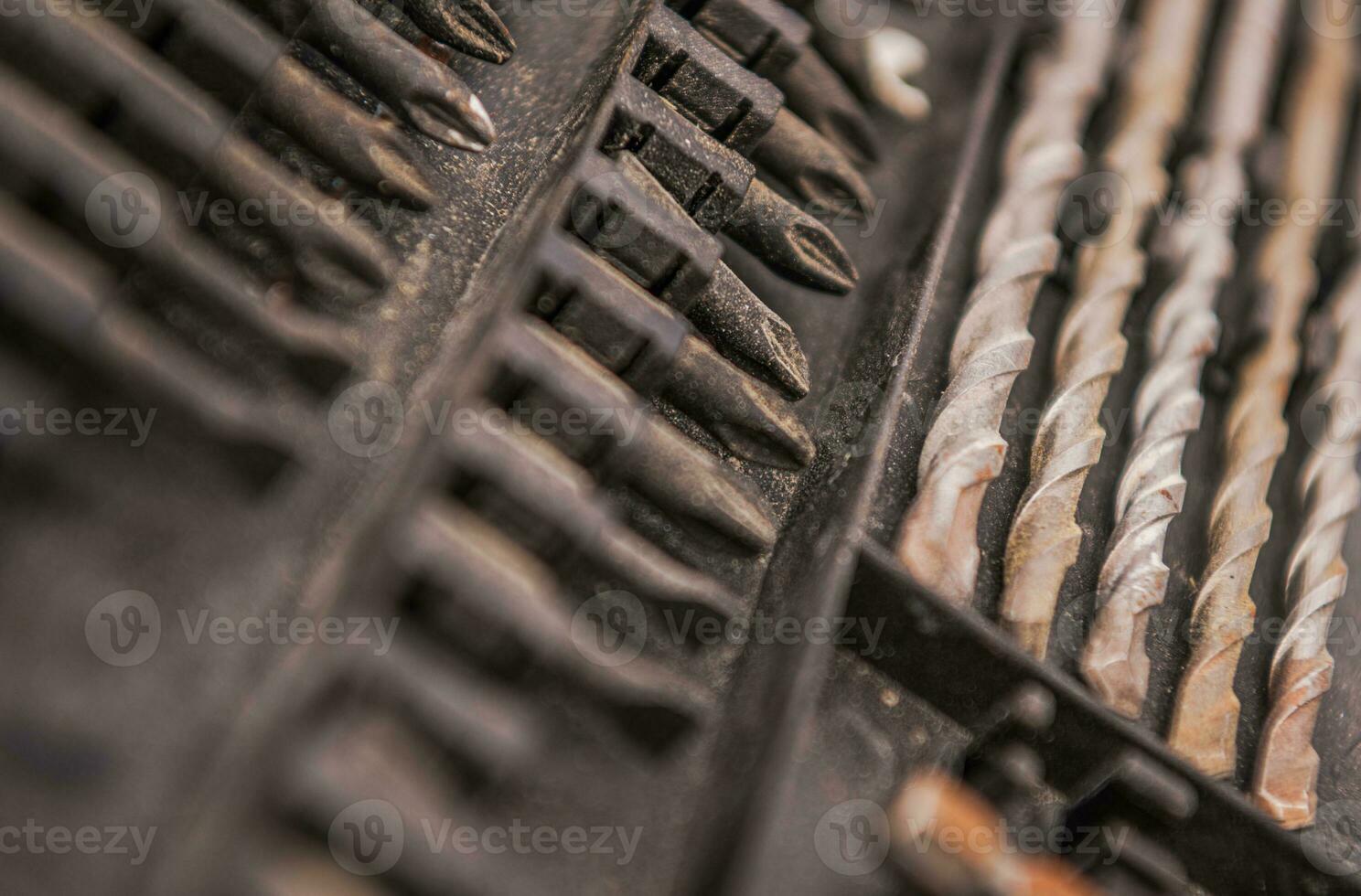 dichtbij visie van metaal boren stukjes. foto