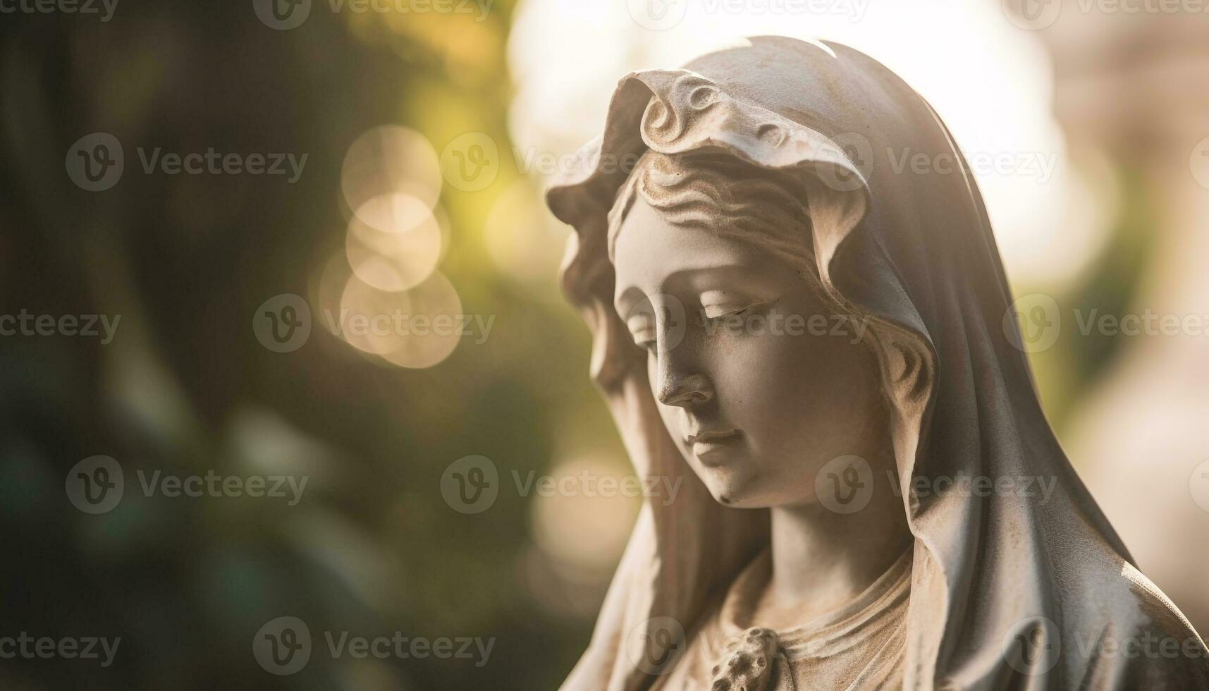zonovergoten standbeeld van Christus, symbool van Christendom volhardend liefde gegenereerd door ai foto