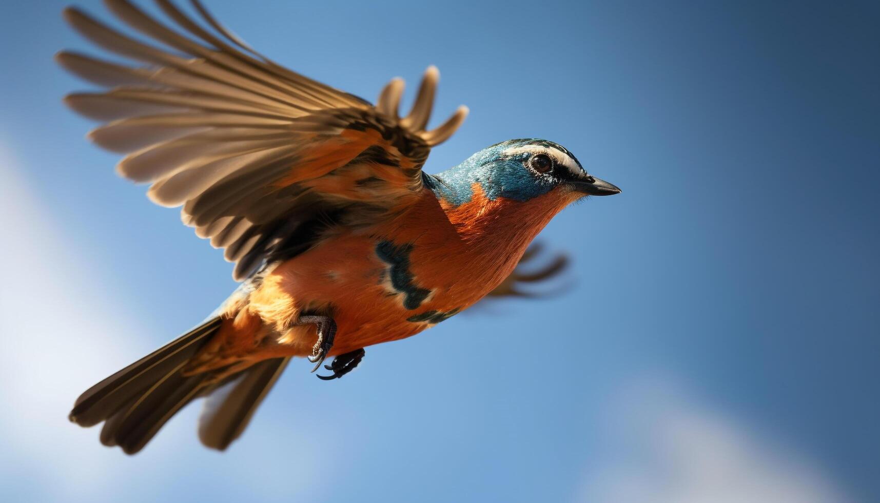 levendig blauw vogel neerstrijken Aan Afdeling in Afrikaanse wildernis gegenereerd door ai foto