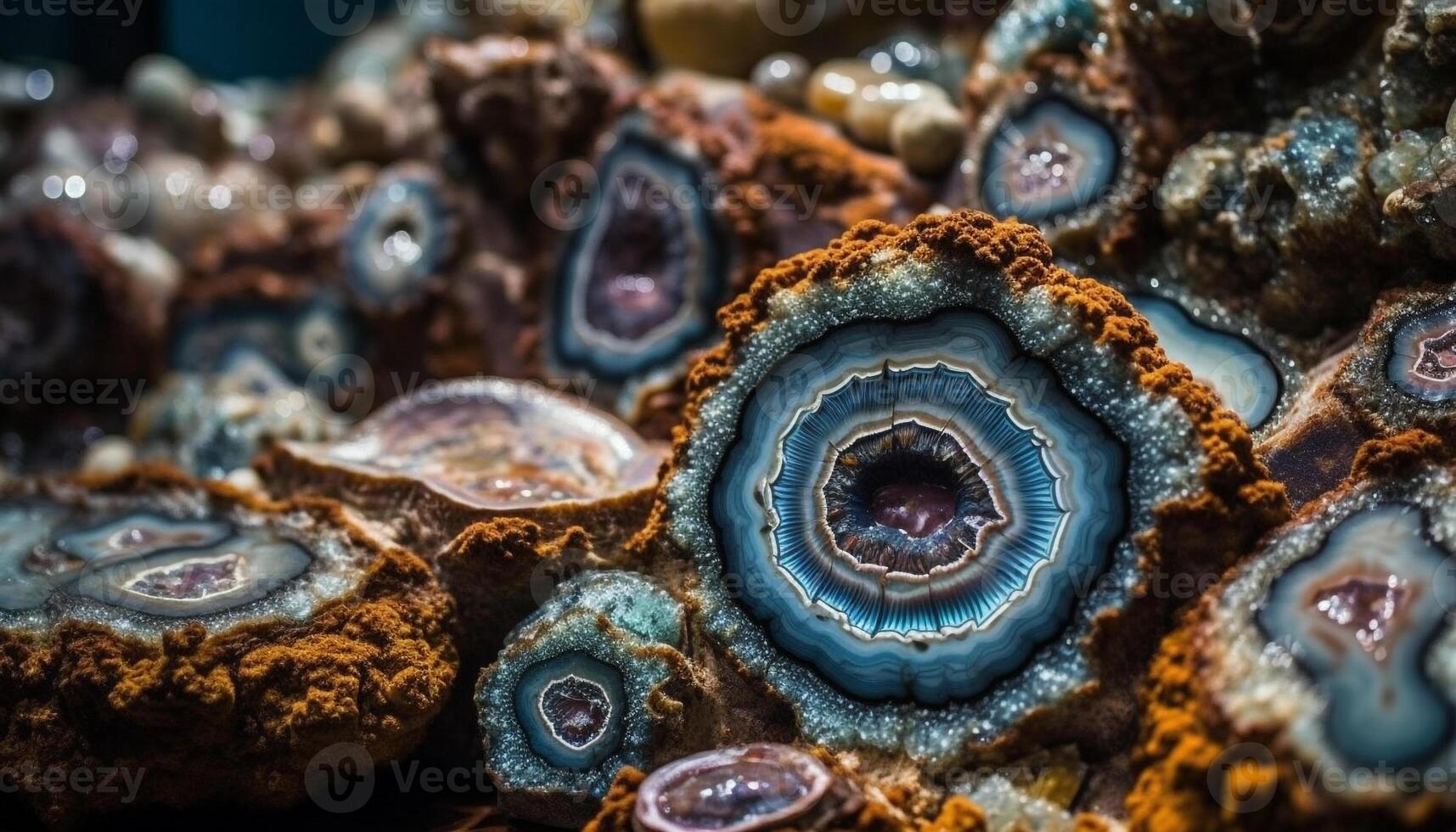 mooi edelsteen verzameling vitrines natuur verbijsterend variatie in kristal patronen gegenereerd door ai foto