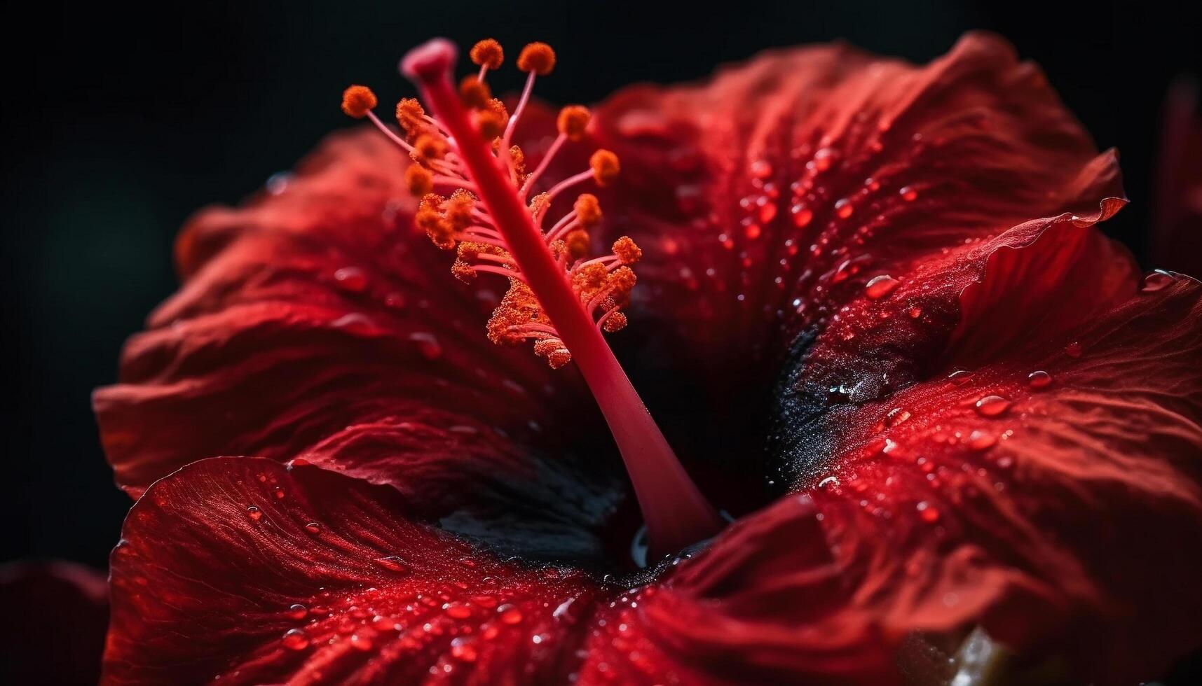 levendig gerbera madeliefje, nat met dauw, een geschenk van liefde gegenereerd door ai foto