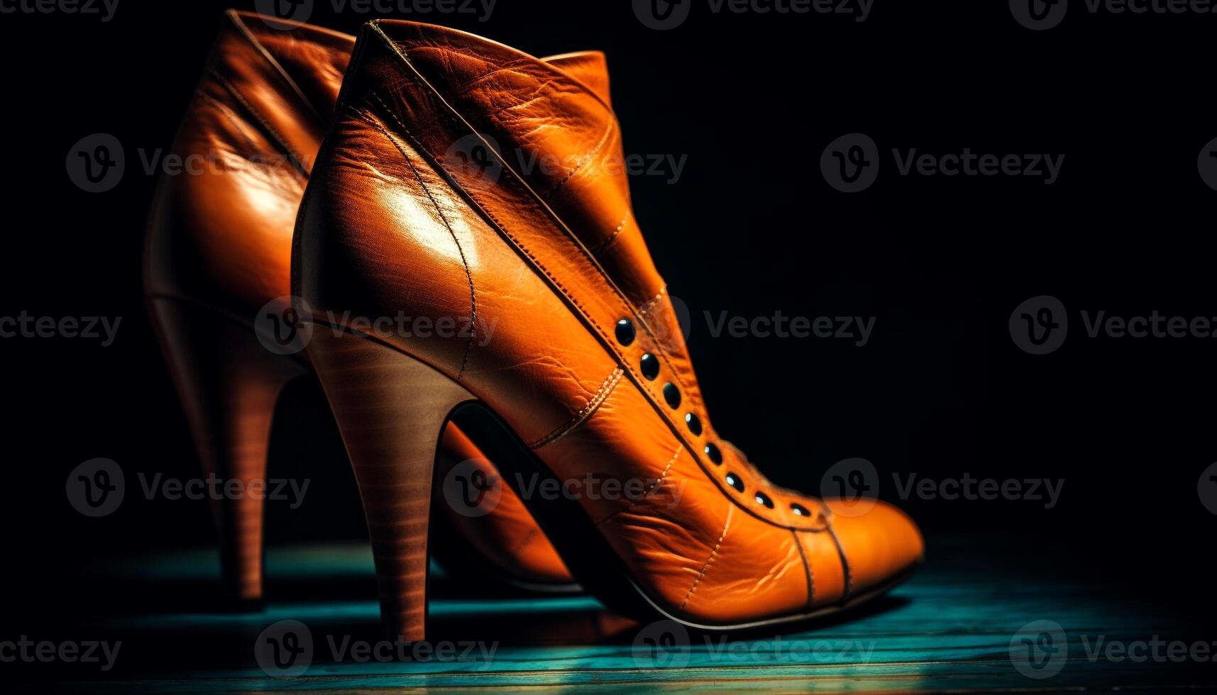 zwart leer stiletto laarzen uitstralen elegantie en aantrekkingskracht in mode gegenereerd door ai foto