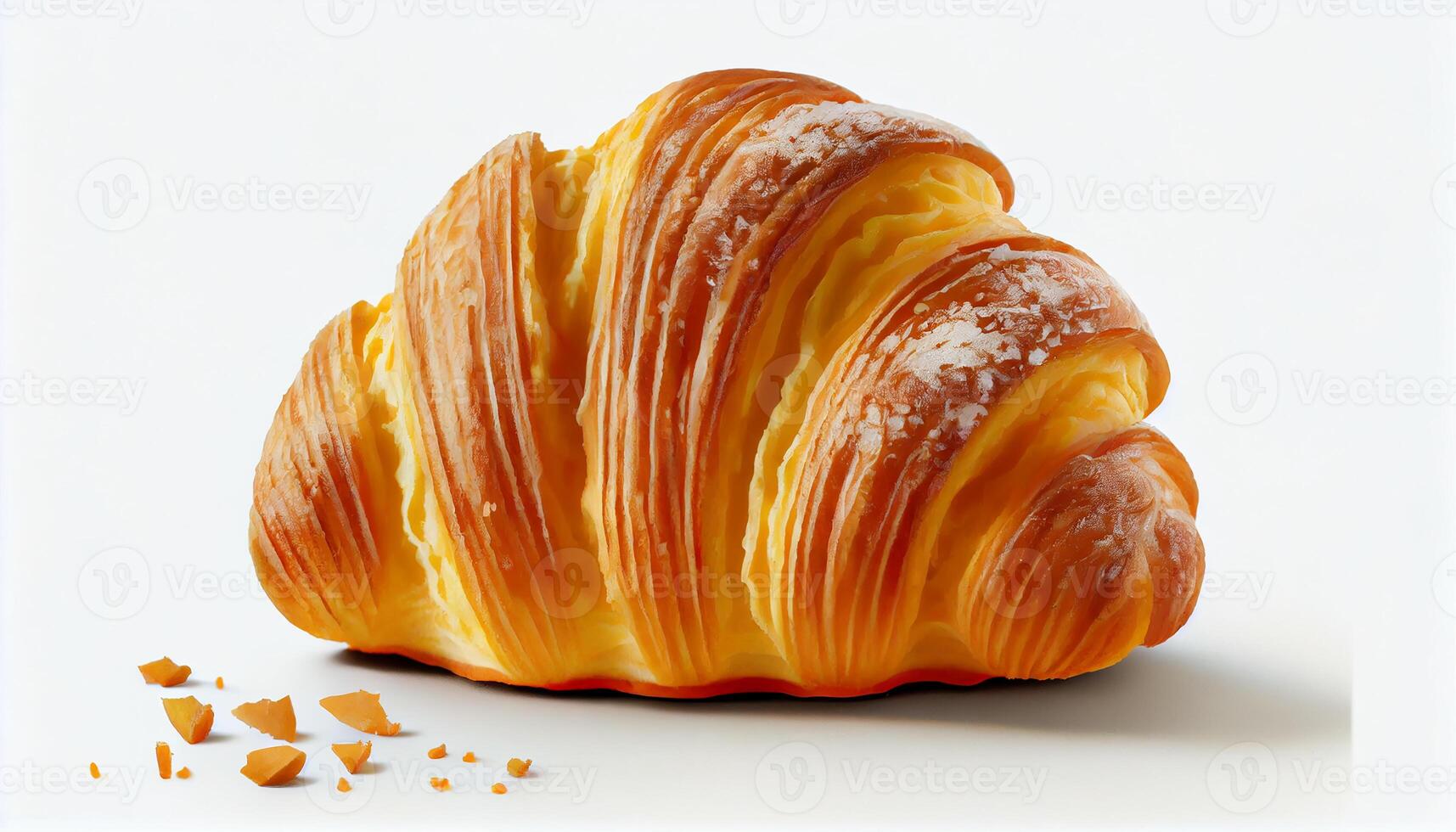 vers croissant Aan wit achtergrond spiraal gebakken perfectie gegenereerd door ai foto