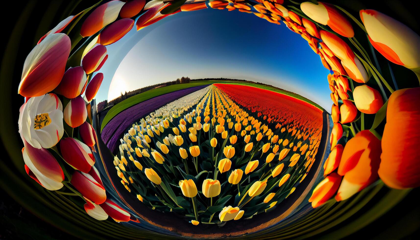 natuur schoonheid in een levendig weide landschap gegenereerd door ai foto