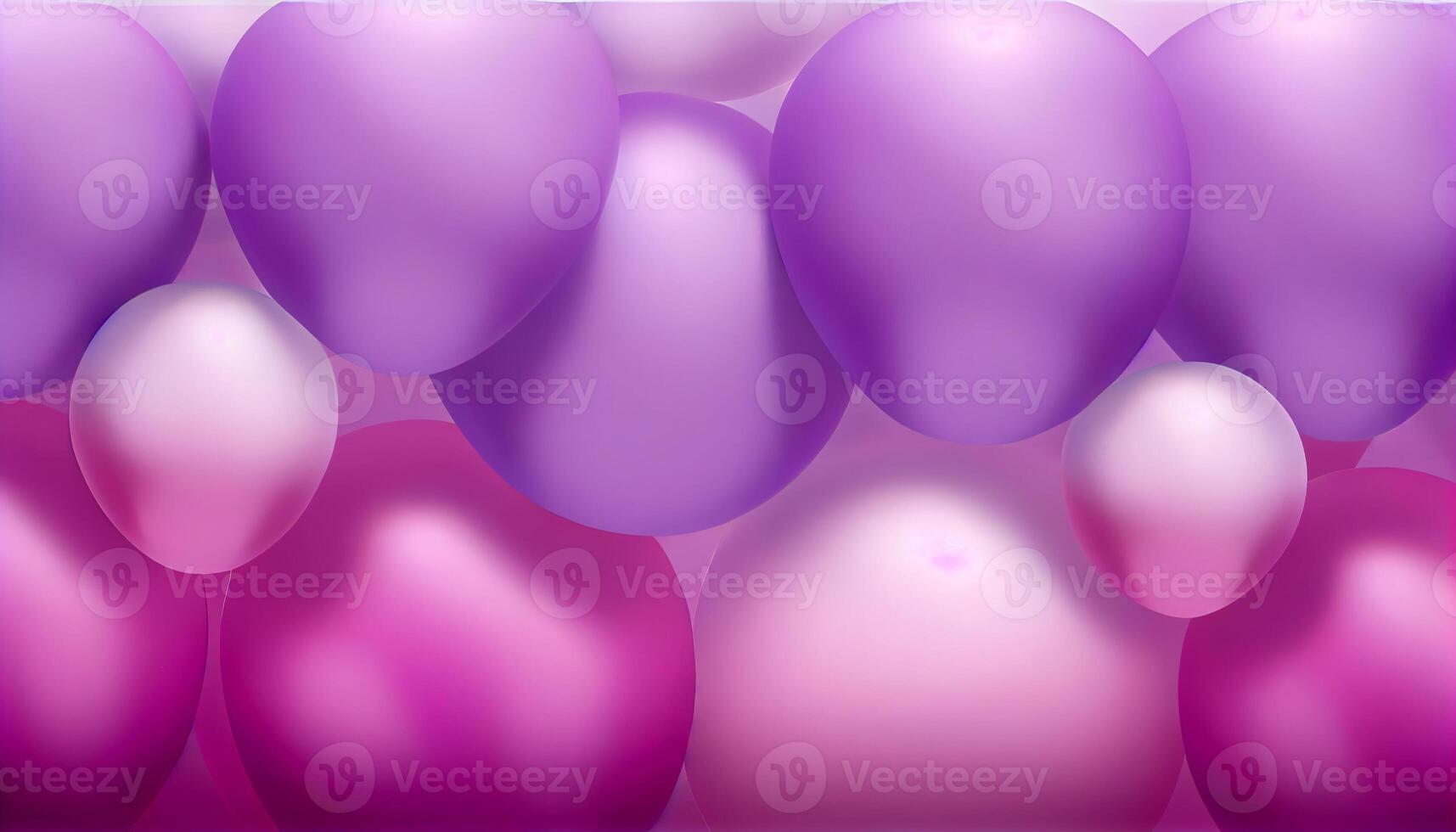 Purper achtergronden, multi gekleurde ballonnen een viering ,generatief ai foto