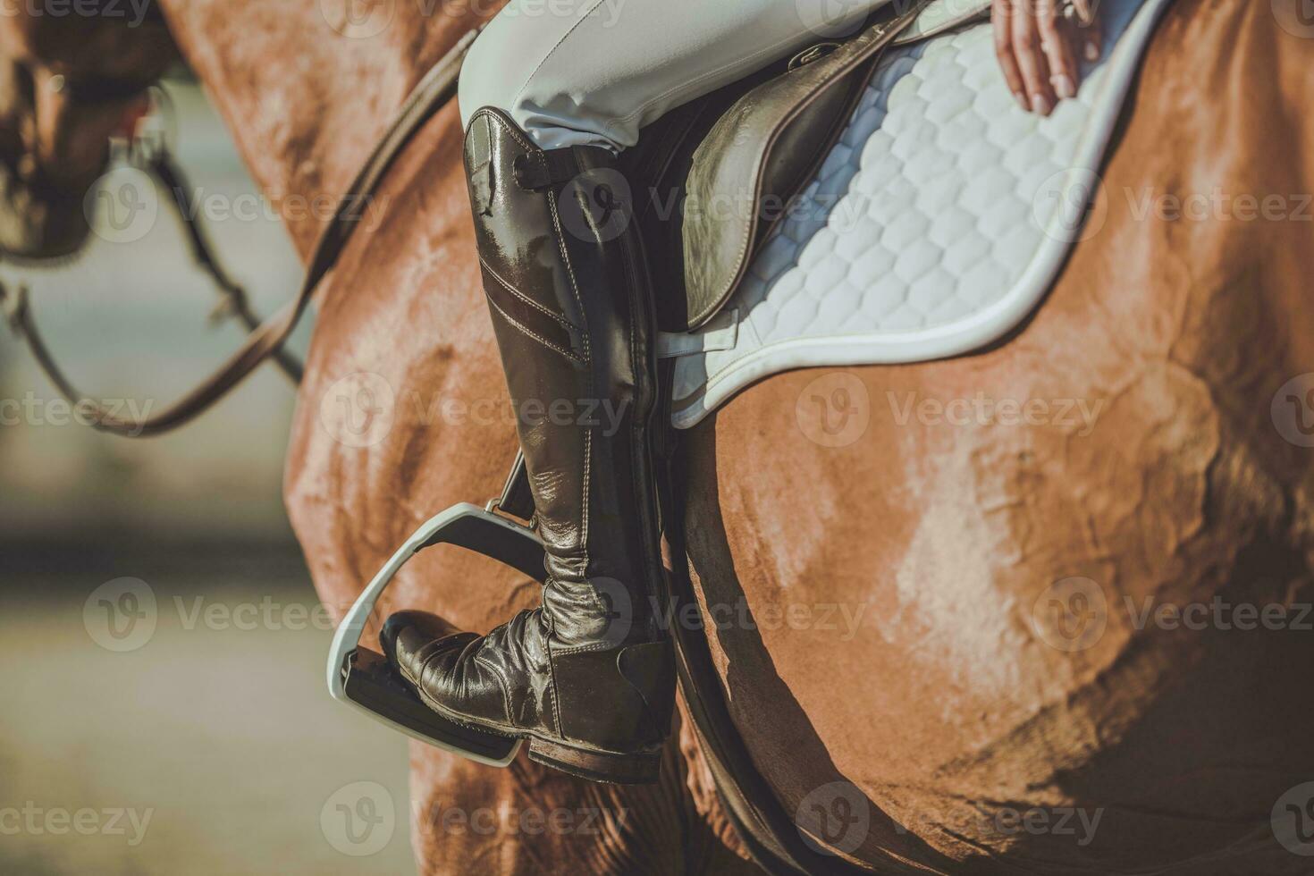 paard rijden stijgbeugels foto