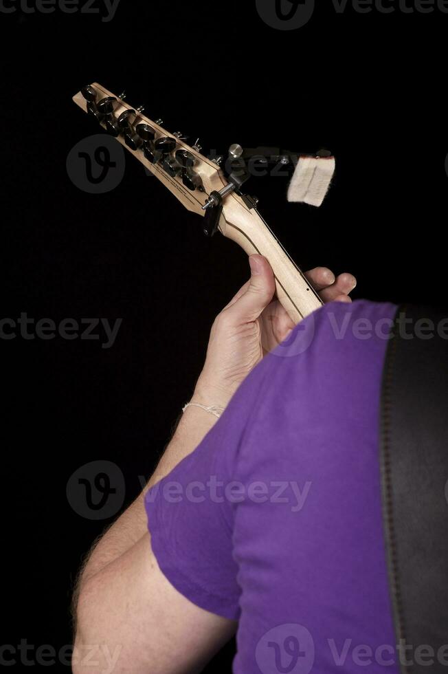 gitaar speler detailopname foto