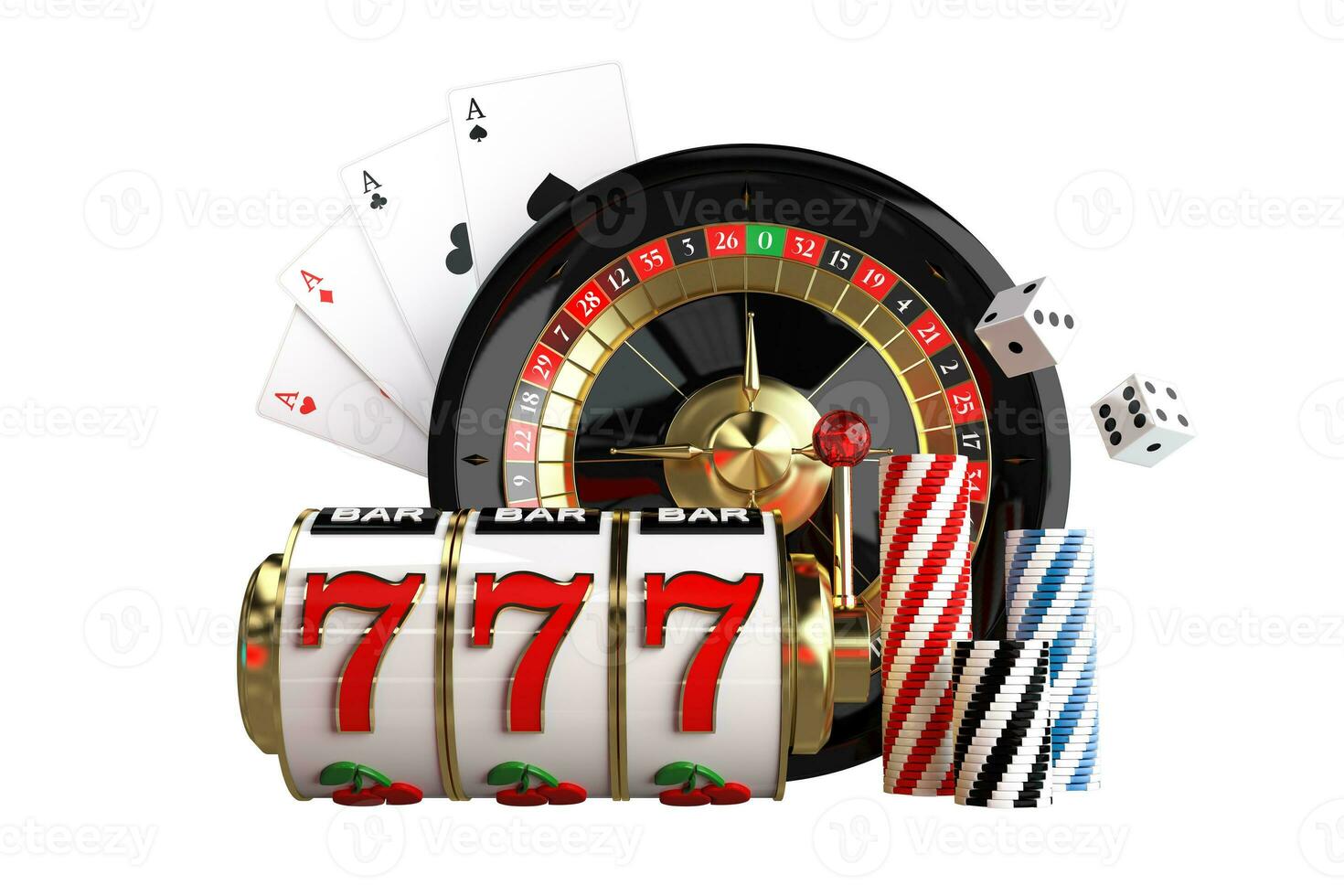 3d casino spellen elementen illustratie foto