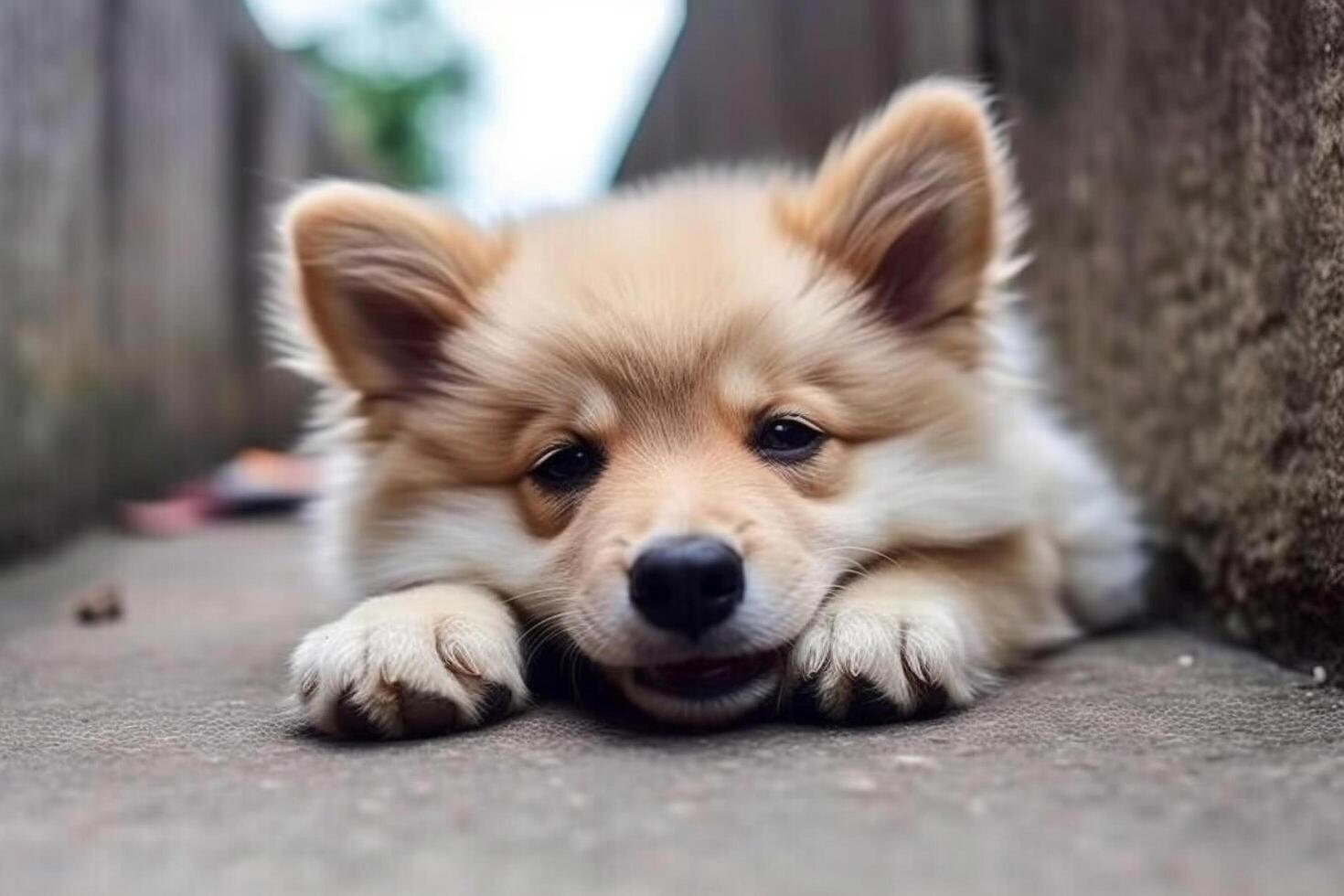 hond in echt leven, gelukkig moment met huisdier ai generatief foto