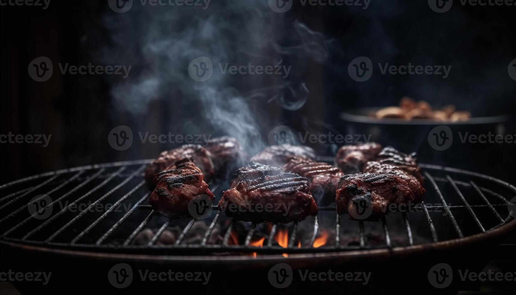 verkolen gegrild rundvlees filet, klaar naar eten gegenereerd door ai foto