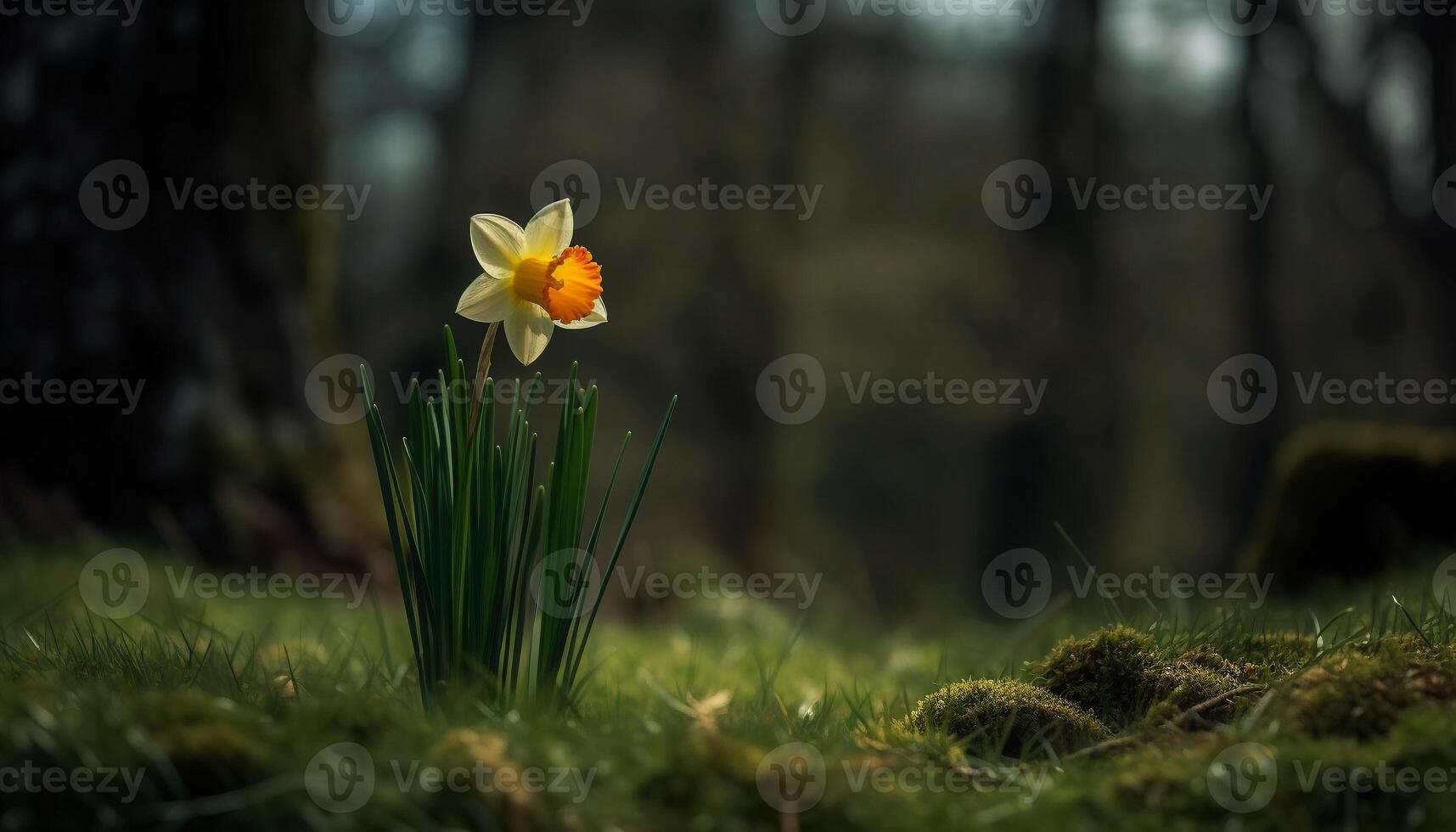 vers bloemblaadjes bloeien in rustig weide landschap gegenereerd door ai foto