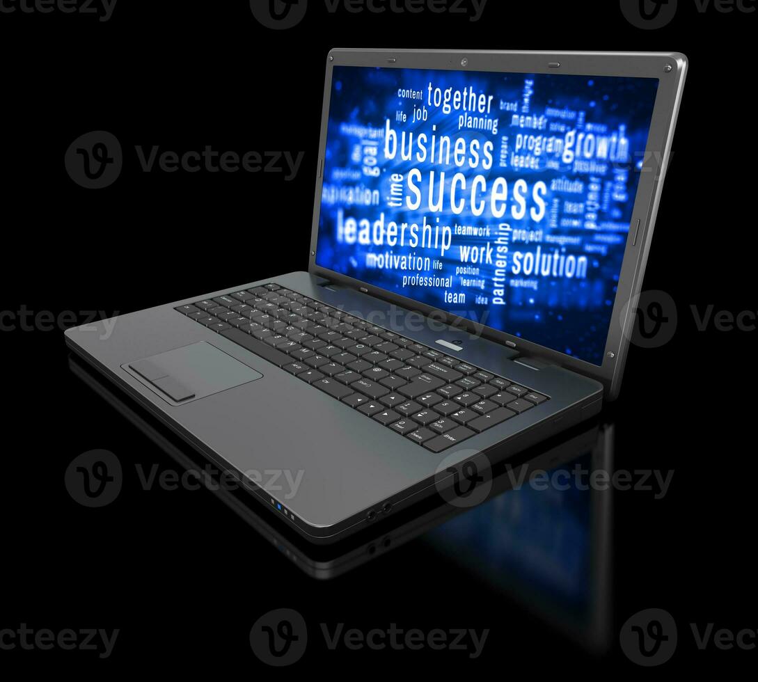 zwart laptop 3d geven foto