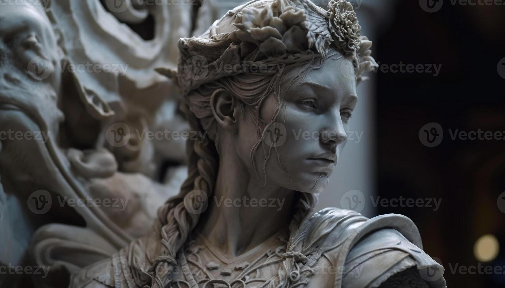 marmeren standbeeld symboliseert geestelijkheid in Italiaans cultuur gegenereerd door ai foto