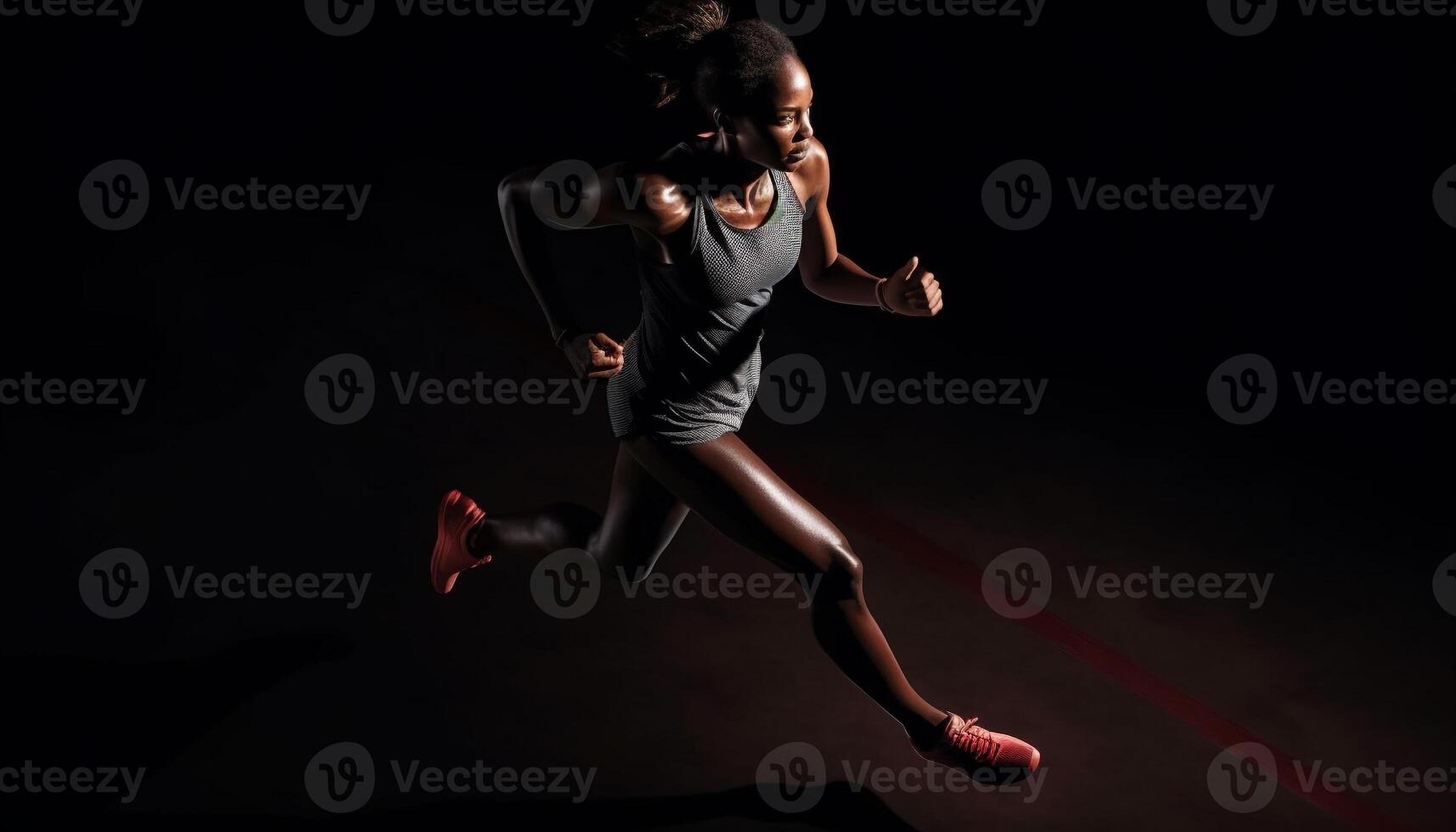 jong volwassenen concurreren in 's nachts sport- ras gegenereerd door ai foto