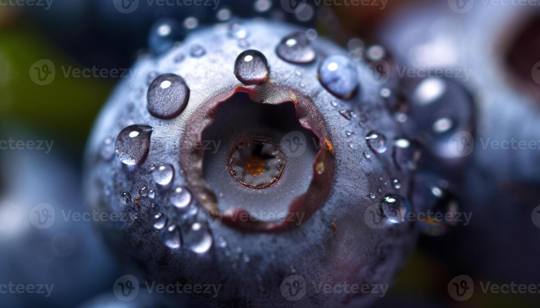 nat bosbes laten vallen uitvergroot in scherp macro gegenereerd door ai foto