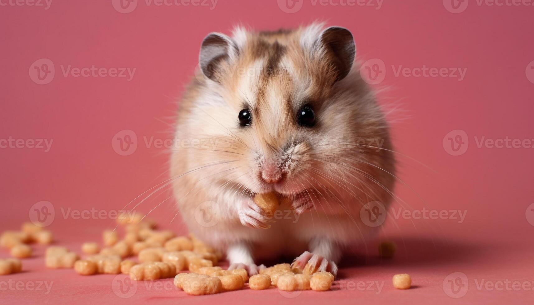 pluizig knaagdier eet zoet chocola, schattig portret gegenereerd door ai foto