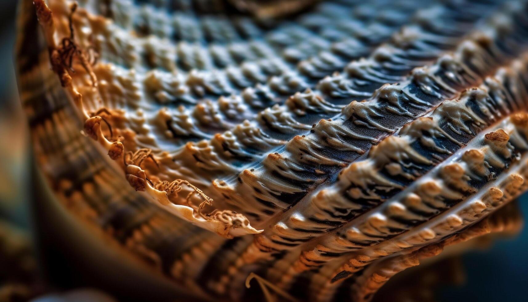 multi gekleurde zeeschelp spiralen gevonden onderwater- in tropen gegenereerd door ai foto