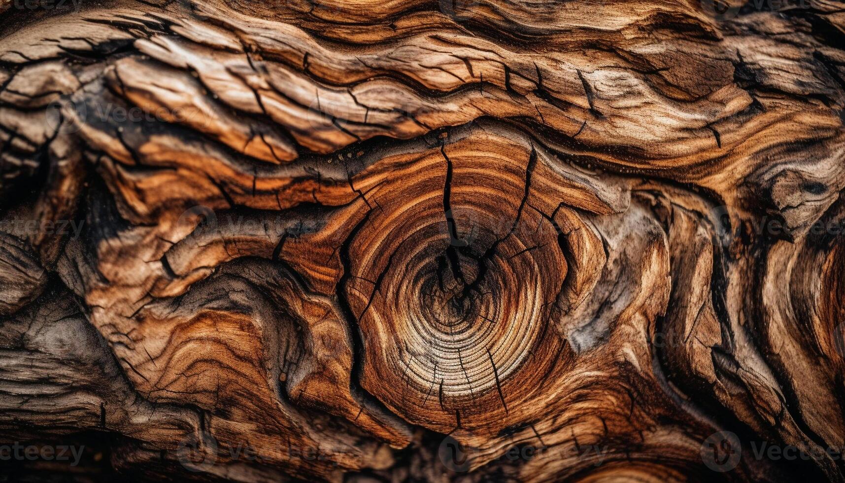 geel pijnboom hout getextureerde backdrop met knoop gegenereerd door ai foto