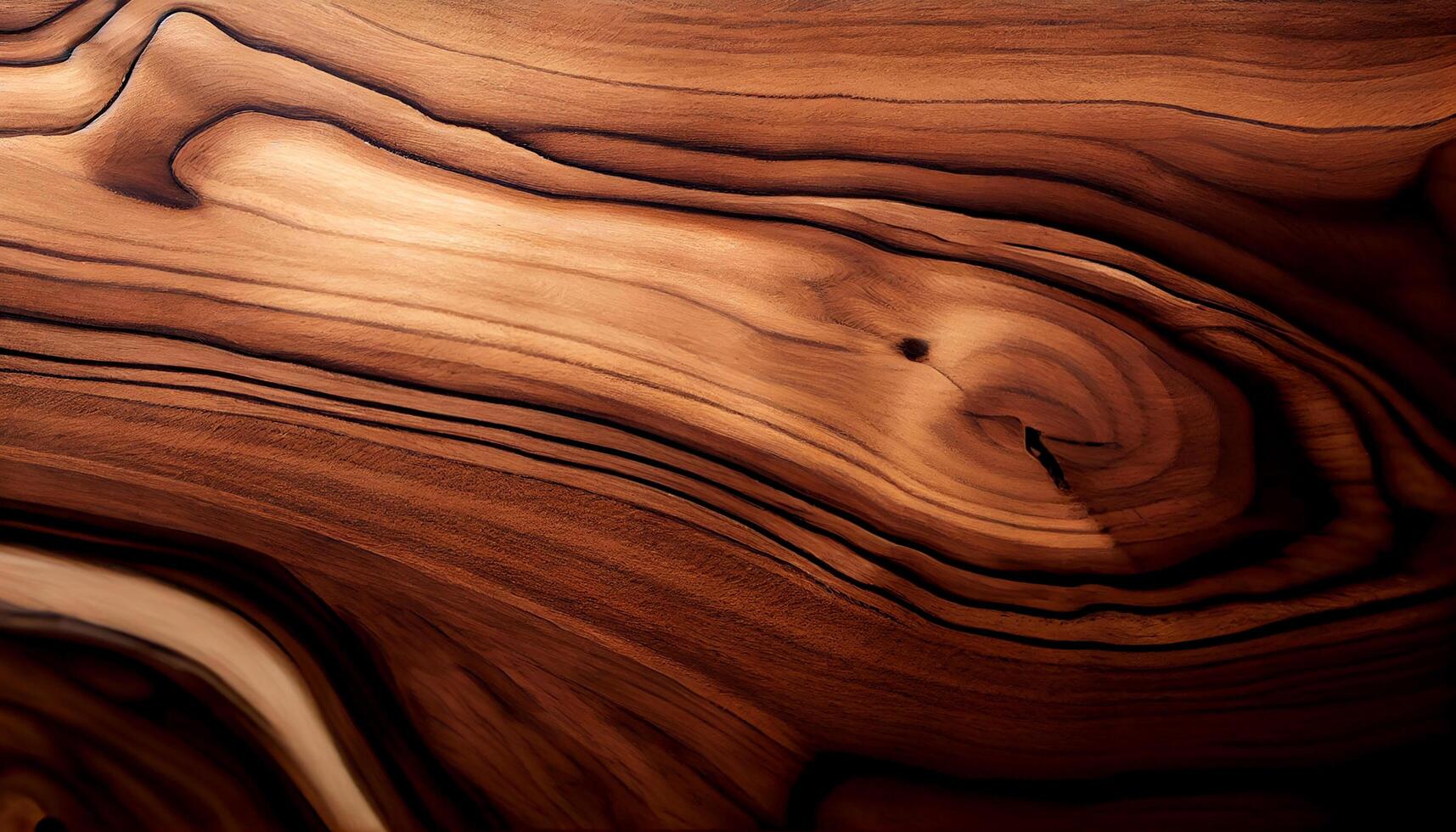 geknoopt hout plank Aan donker hardhout vloeren gegenereerd door ai foto