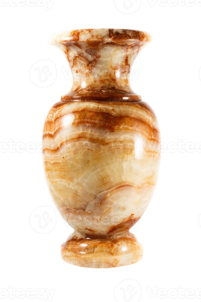 vaas is gemaakt van marmer op witte achtergrond geïsoleerd foto