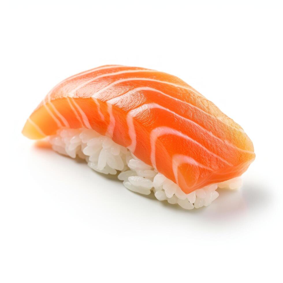 Zalm sushi geïsoleerd. illustratie ai generatief foto