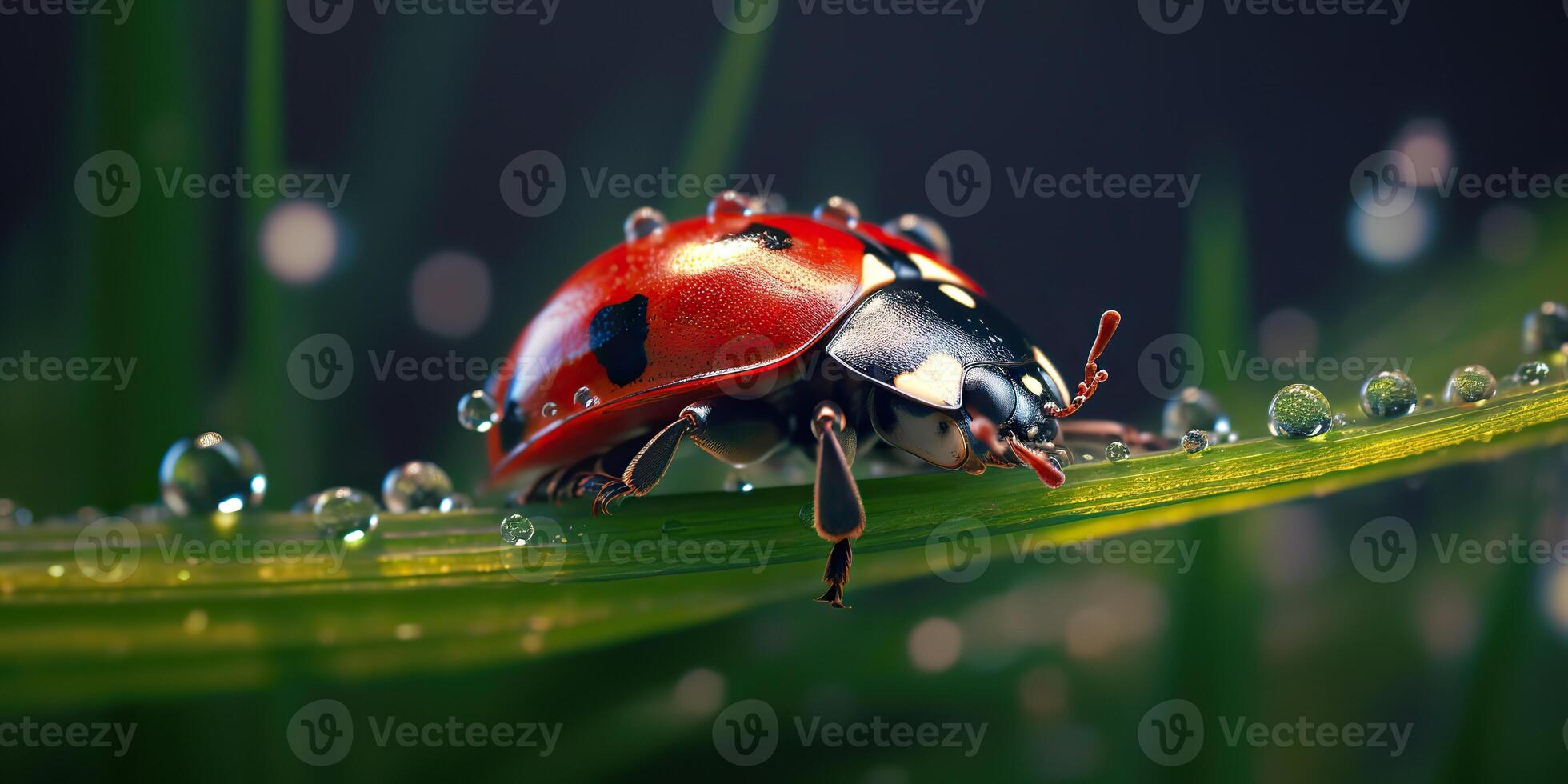 ai gegenereerd. ai generatief. foto realistisch illustratie van lieveheersbeestje insect. grafisch kunst