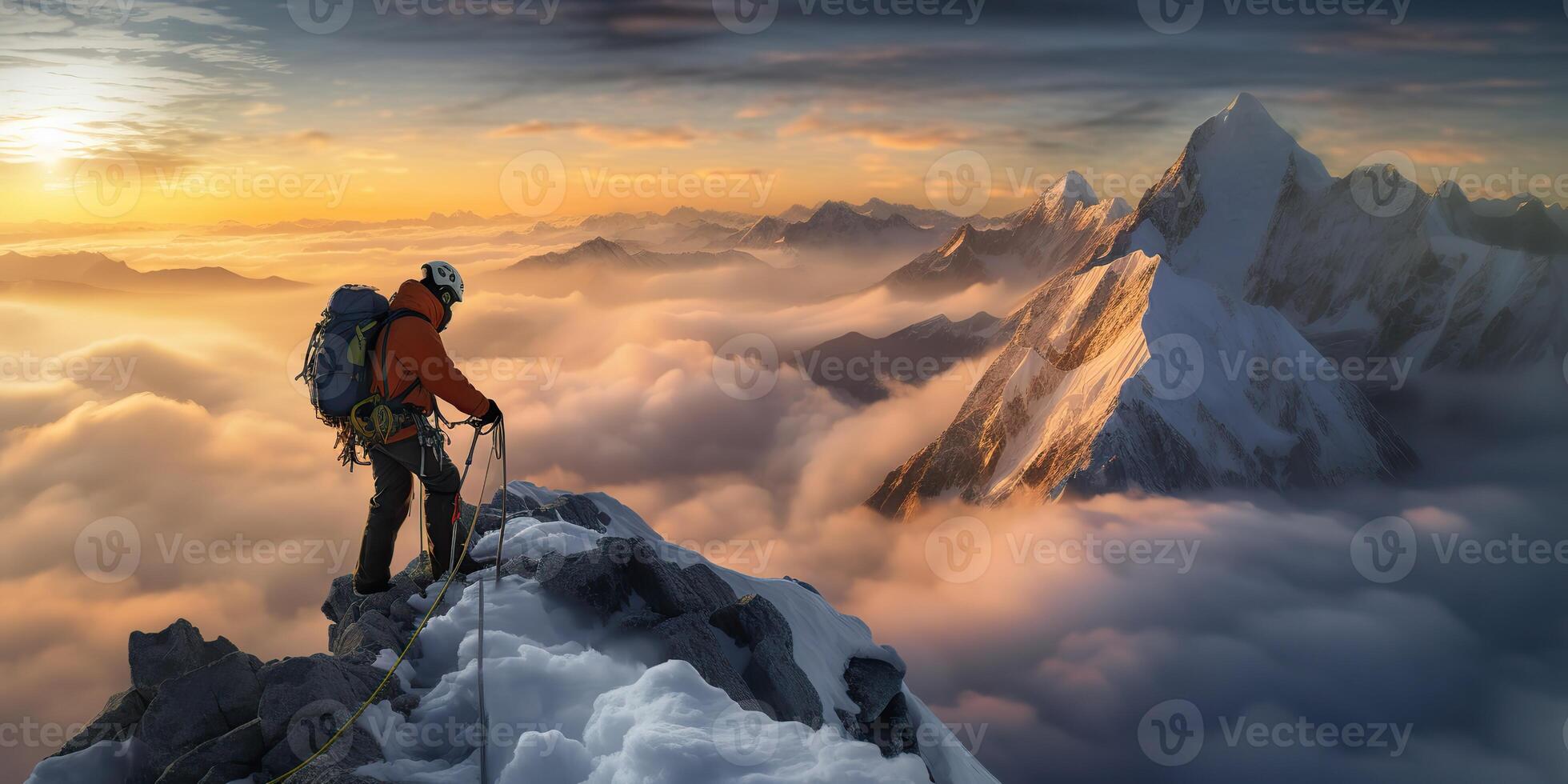 ai gegenereerd. ai generatief. foto illustratie van avontuur onderzoeken berg bergbeklimmen levensstijl. grafisch kunst