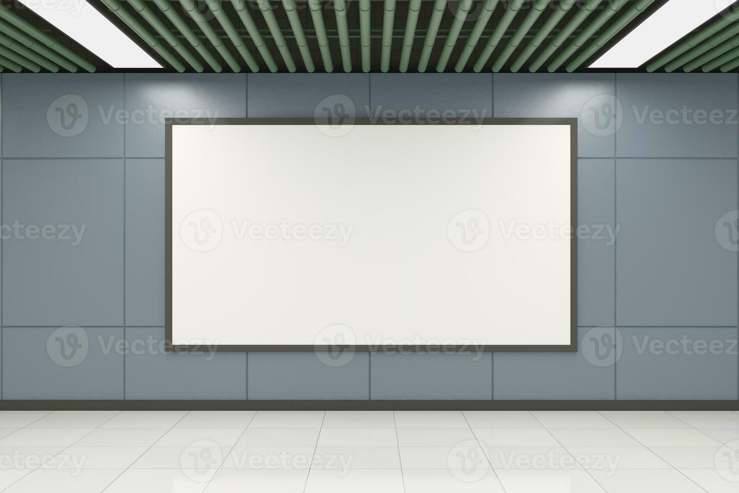 poster en aanplakbord mockup metro tekens mockup in metreo trein station foto