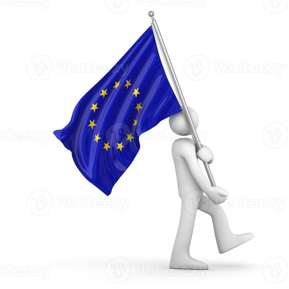 Europese vlag 3d geven foto