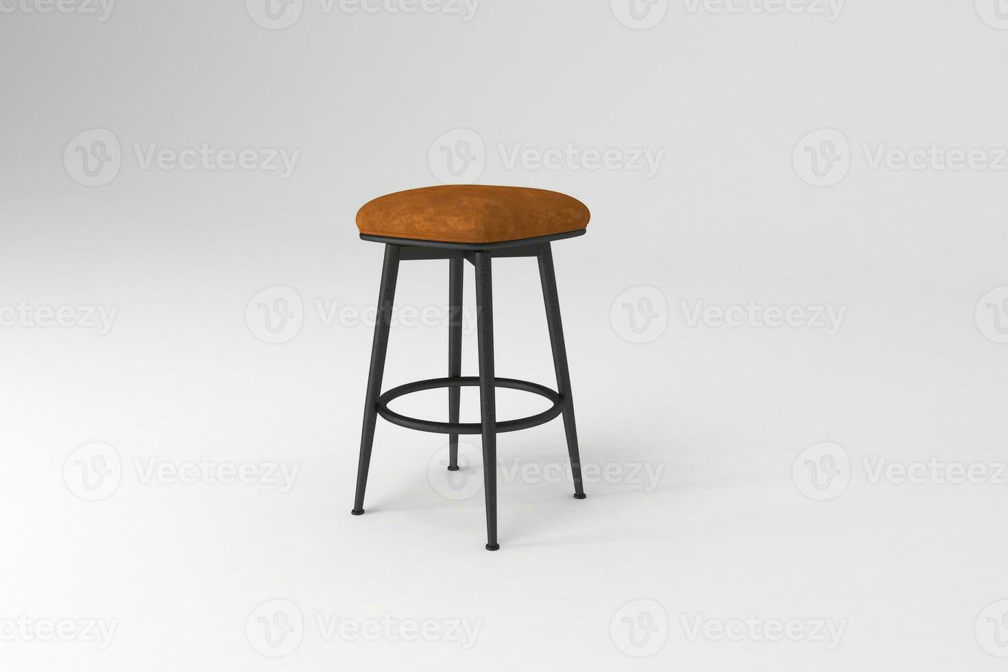 voorkant visie, modern stoel, minimaal concept, studio schot van elegant stoel geïsoleerd Aan wit achtergrond, 3d renderen foto
