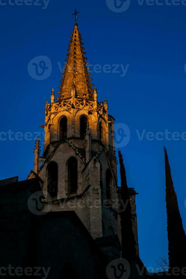 detail van de basiliek van heilige peter gebouwd Aan de dertiende eeuw in avignon Frankrijk foto