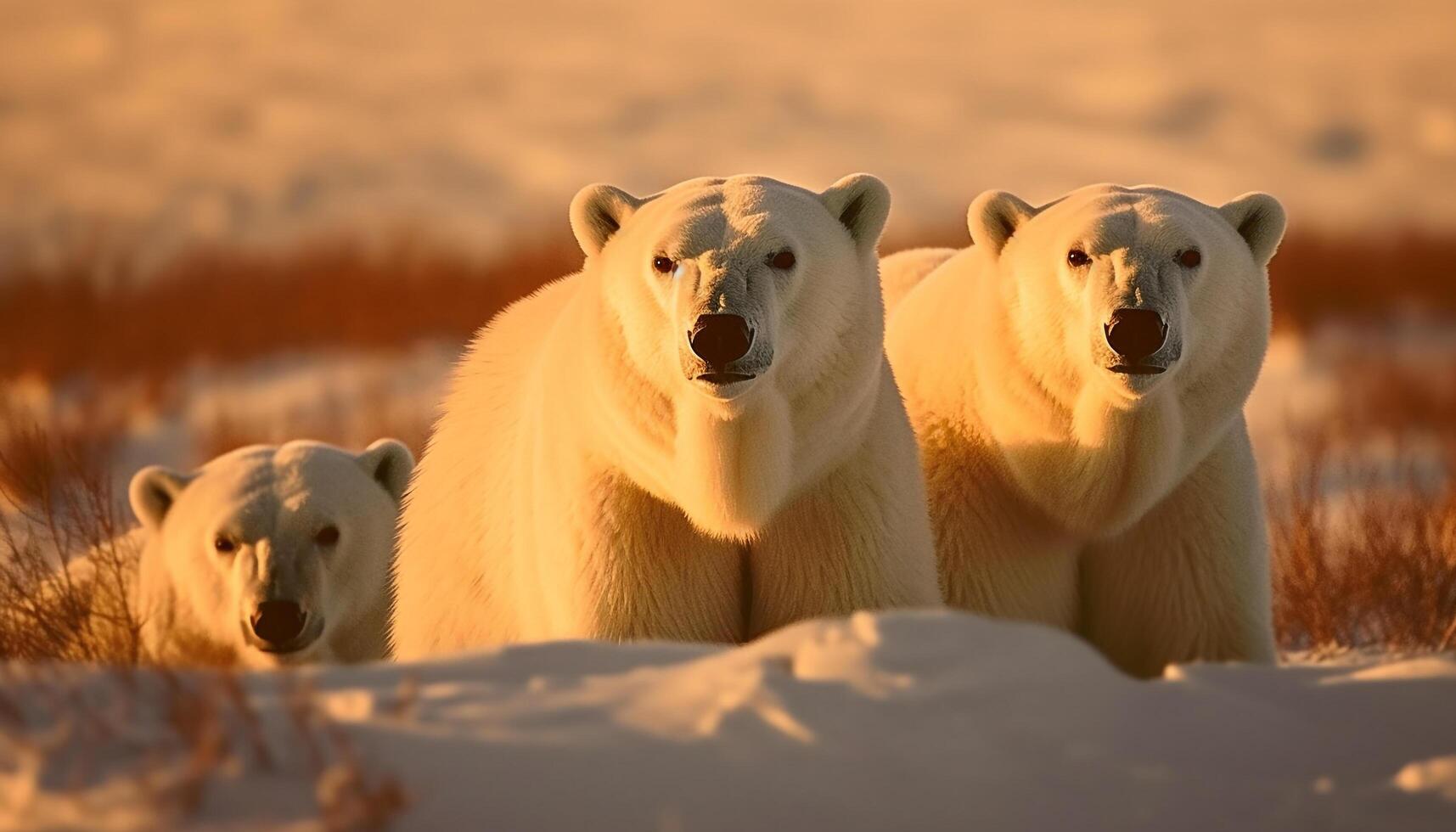 pluizig arctisch zoogdieren spelen in de sneeuw gegenereerd door ai foto