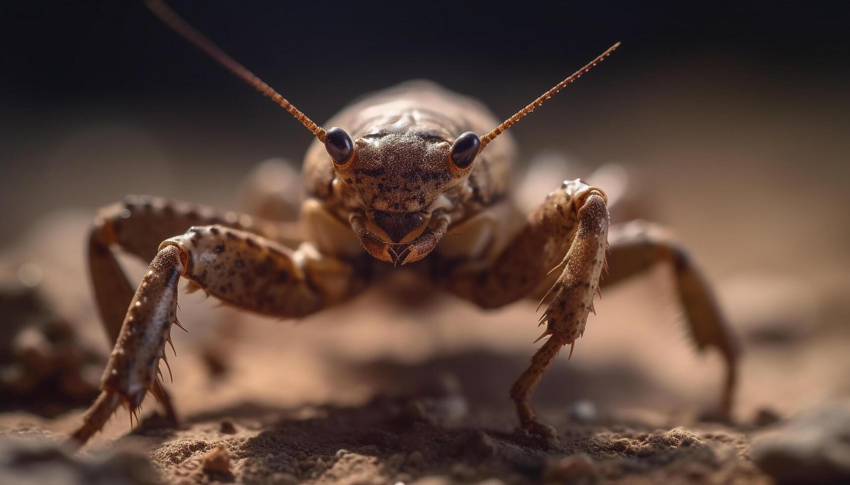 giftig spin spookachtig voorkant visie in focus gegenereerd door ai foto