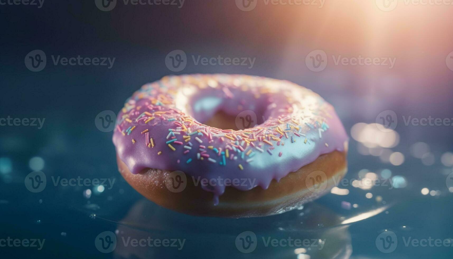 fijnproever donut met chocola suikerglazuur en hagelslag gegenereerd door ai foto