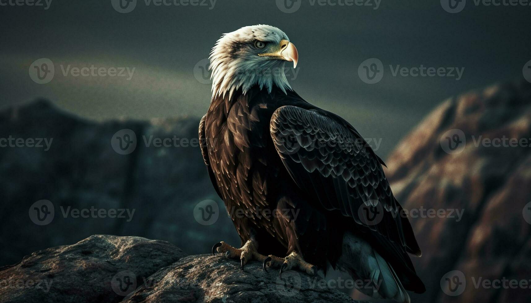 majestueus vogel van prooi neerstrijken in natuur gegenereerd door ai foto