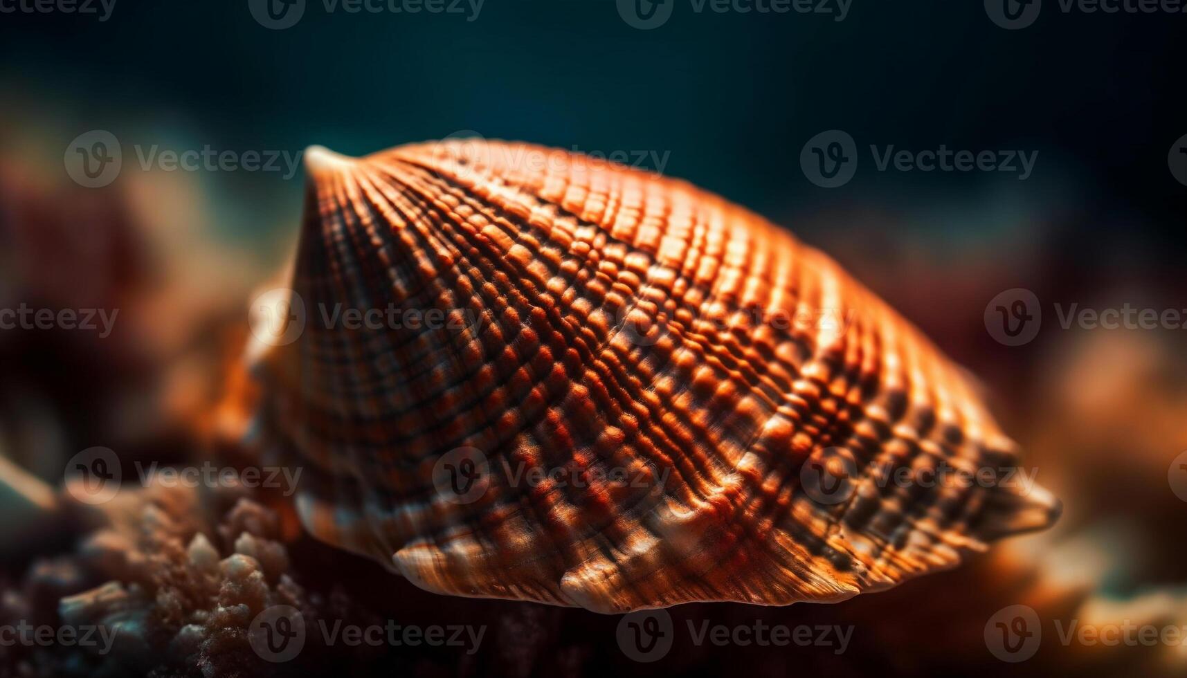 zeeschelp spiraal, schoonheid in natuur patroon gegenereerd door ai foto