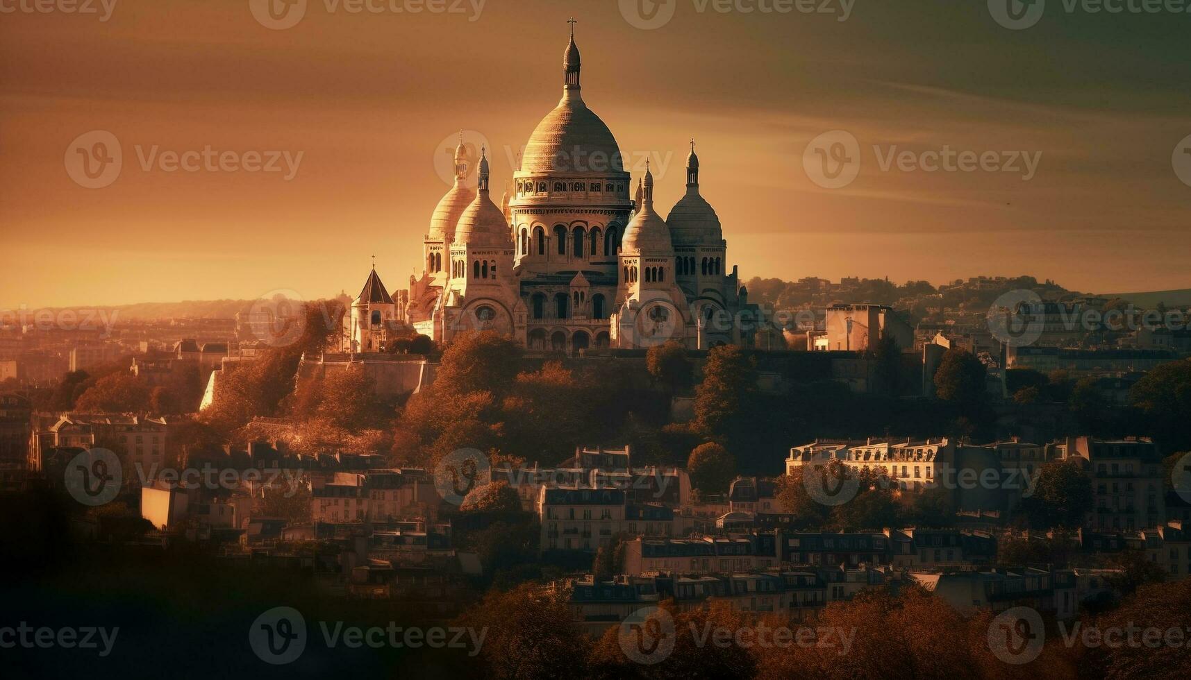 majestueus basiliek verlichte Bij schemering, van Christendom gegenereerd door ai foto